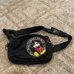 Vintage Disney Black Mickey Mouse Belt Bag combo shoulder bag with Colorful Logo